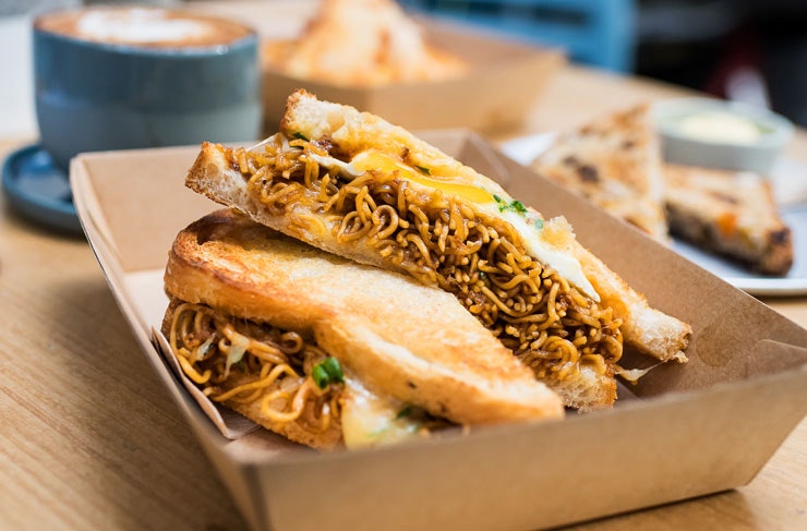 A mi goreng toastie from Dutch Smuggler in Sydney